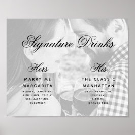 Poster Foto de Drinks com Assinatura Letra Elegante Sinal
