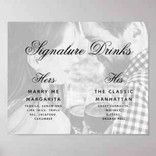 Poster Foto de Drinks com Assinatura Letra Elegante Sinal