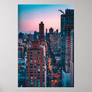 POSTER FOTO DE EDIFÍCIOS DE ALTO RISCO COM SK AZUL E PIN