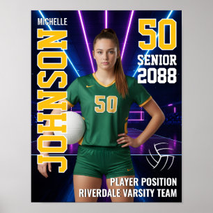 Poster Foto de Equipe de Jogador de Volei Personalizada E