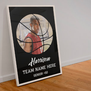 Poster Foto de Equipe Personalizada Moderna de Basquete d