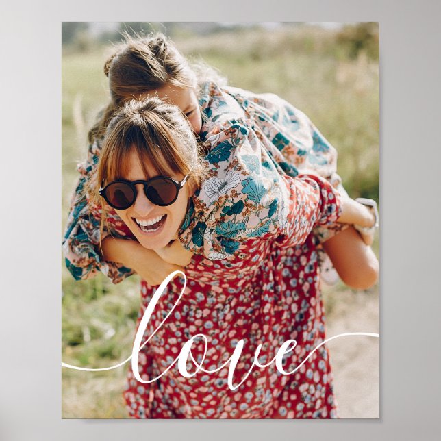 Poster Foto de Família Moderna com Letra Branca de Amor (Frente)