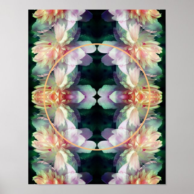 Poster Foto de Flores de Pêonias Rosa Adicionar Sua Foto (Frente)