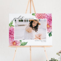 Foto de formatura em aquarela botânica de dália ro