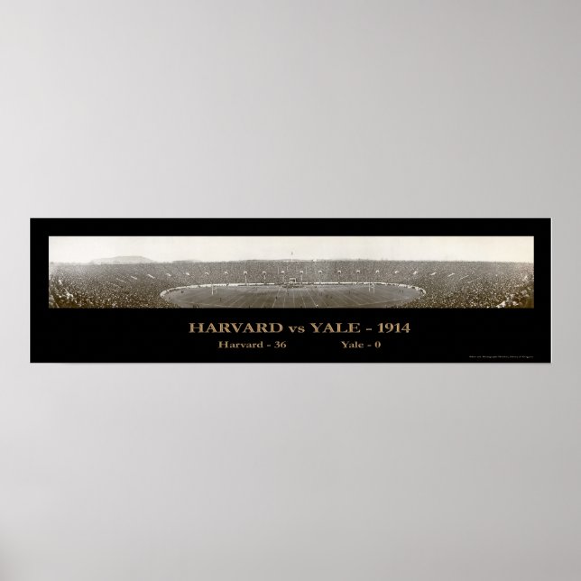 Poster Foto de futebol de Harvard Yale 1914 (Frente)