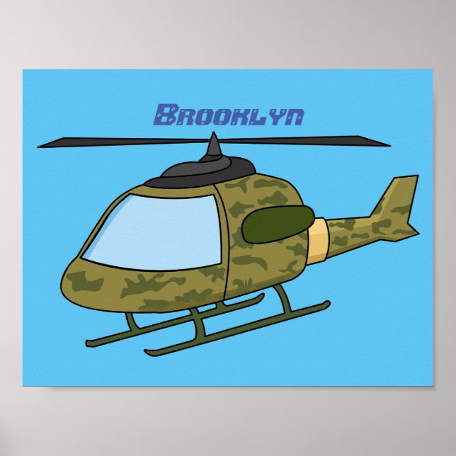 Poster Foto de helicóptero de camoflagem do exército (Frente)