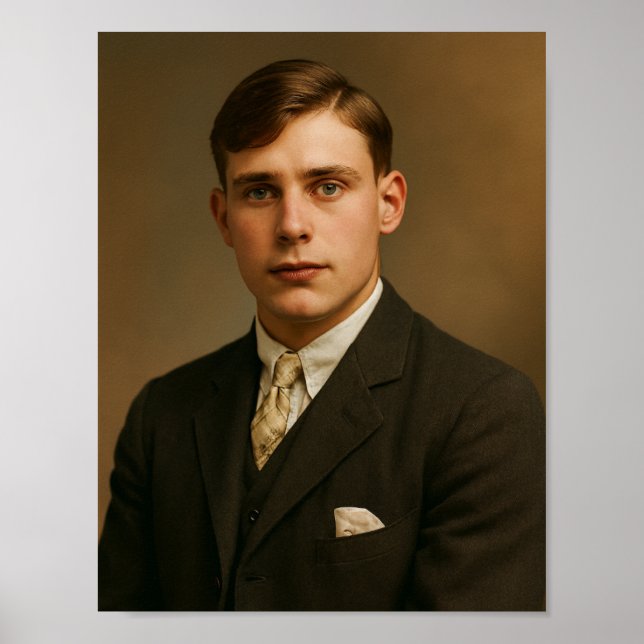 Poster Foto de Homem Vintage (Frente)