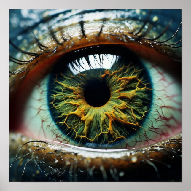 Poster Foto de Macro de Fechamento de Olhos de alienígena (Frente)