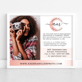 Poster Foto de marketing minimalista de fotógrafo em Rose