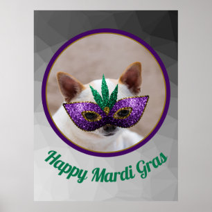 Poster Foto de máscara cintilante feliz do Mardi Gras Ch