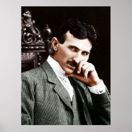 Poster Foto de Nikola Tesla aos 40 anos