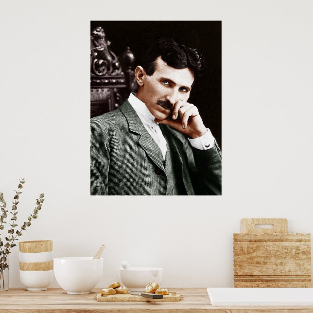 Poster Foto de Nikola Tesla aos 40 anos (Cozinha)