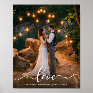 Poster Foto de noiva de casamento do Elegant Script Love