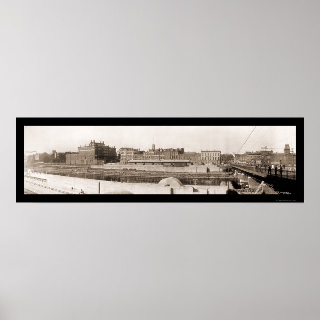 Poster Foto de Oswego NY Riverfront 1909 (Frente)