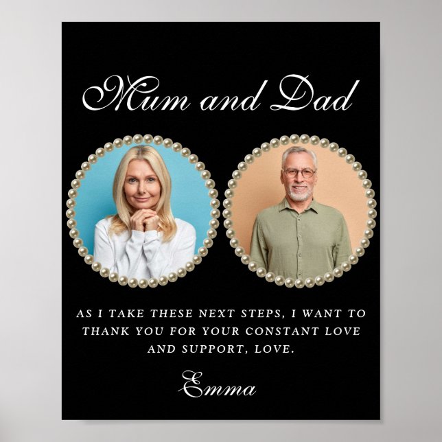 Poster Foto de pais da noiva, obrigado presente (Frente)