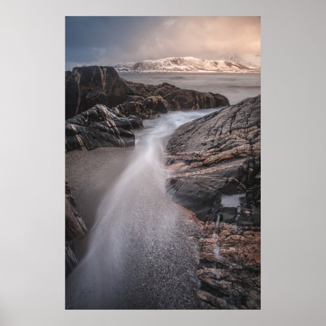 Poster Foto de Paisagem Costeira da Noruega (Frente)