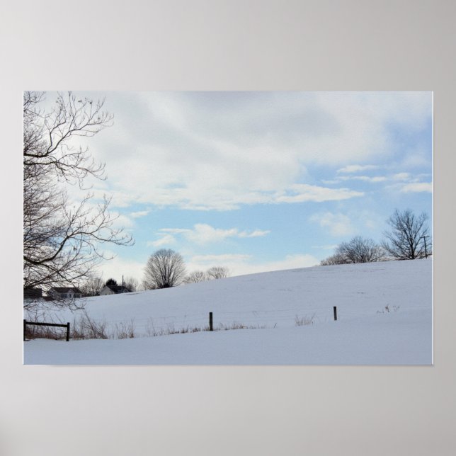 Poster Foto de Paisagem de Inverno (Frente)