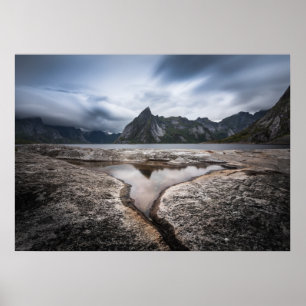 Poster Foto de Paisagem de Montanha das Ilhas Lofoten