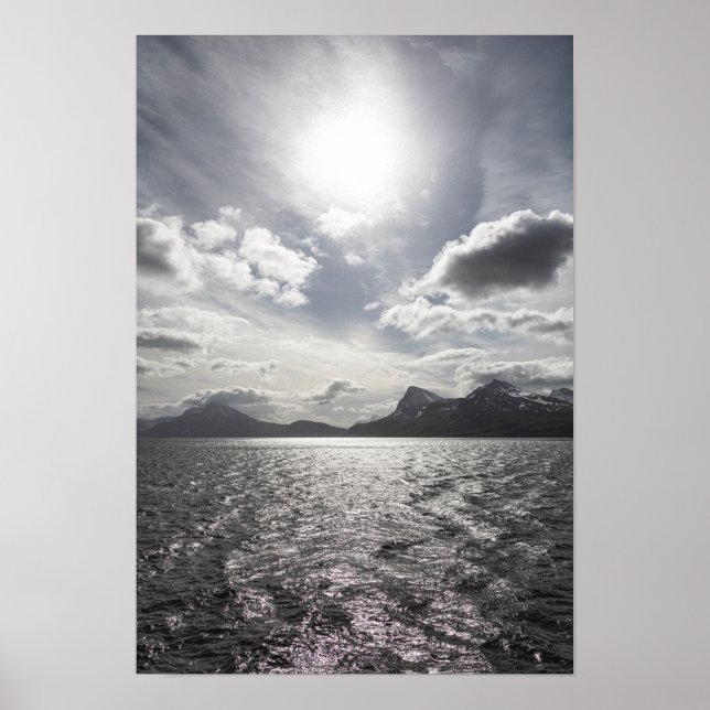 Poster Foto de Paisagem na Costa da Noruega (Frente)
