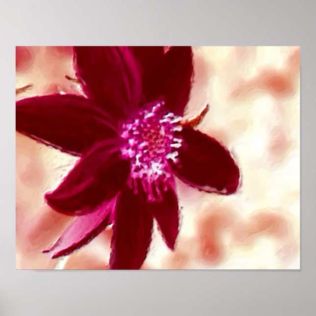 Póster Foto de Pintura de Flor Red Daisy (Frente)