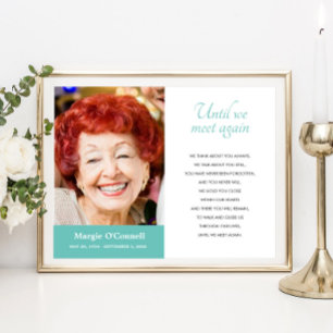 Poster Foto de Poema Funerário Turquesa Até Nos Encontrar