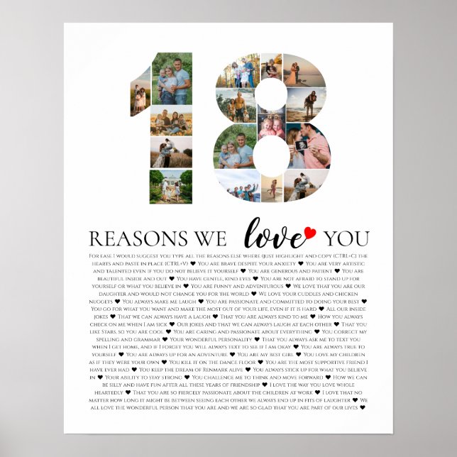 Poster foto de razões adultas pelo 18º aniversário pelas  (Frente)