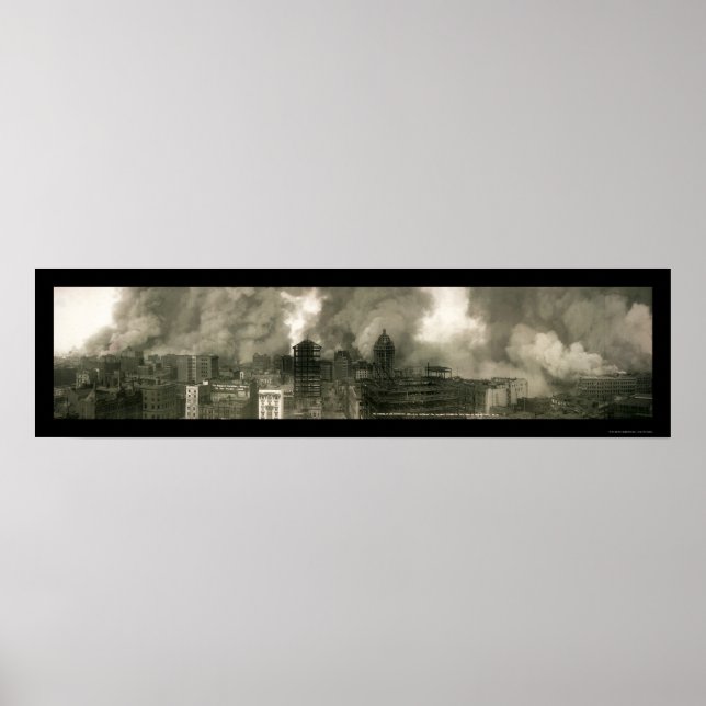 Póster Foto de San Francisco CA Burning 1906b (Frente)