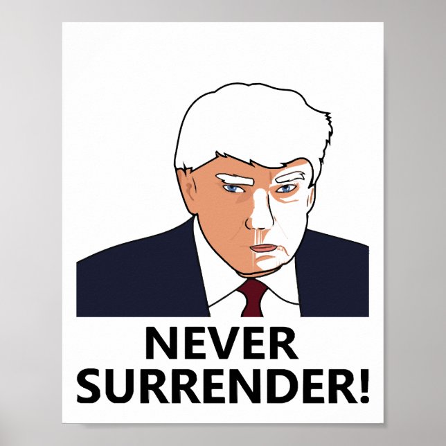 Poster Foto de Trump Nunca se Render Mug (Frente)