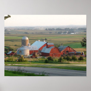 Poster Foto de uma fazenda de Midwest em Platteville,