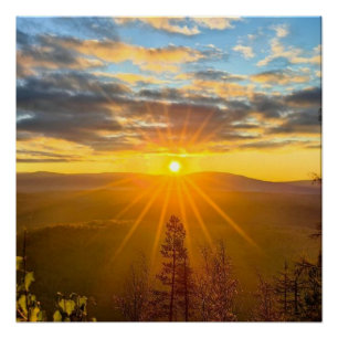 Póster foto de uma montanha de outono, montanhas, p