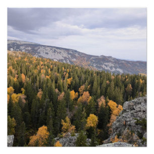Póster foto de uma montanha de outono, montanhas, p