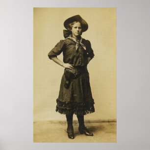 Póster Foto de Vintage Western Cowgirl