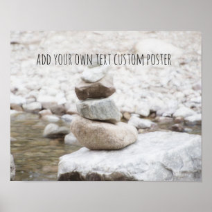 Poster foto do cairn do tranquil rock adicione seu texto 