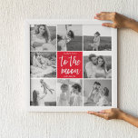 Poster Foto Do Casal De Colagem Moderna E Citação Da Lua<br><div class="desc">Foto Do Casal De Colagem Moderna E Citação Da Lua</div>