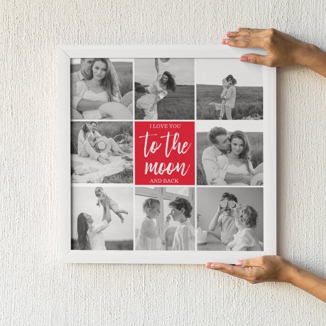 Poster Foto Do Casal De Colagem Moderna E Citação Da Lua (Criador carregado)