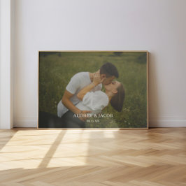 Poster Foto do Casal de Noivos com Nomes Personalizados