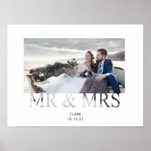 Poster Foto do casal de noivos Mr & Mrs romance casamento