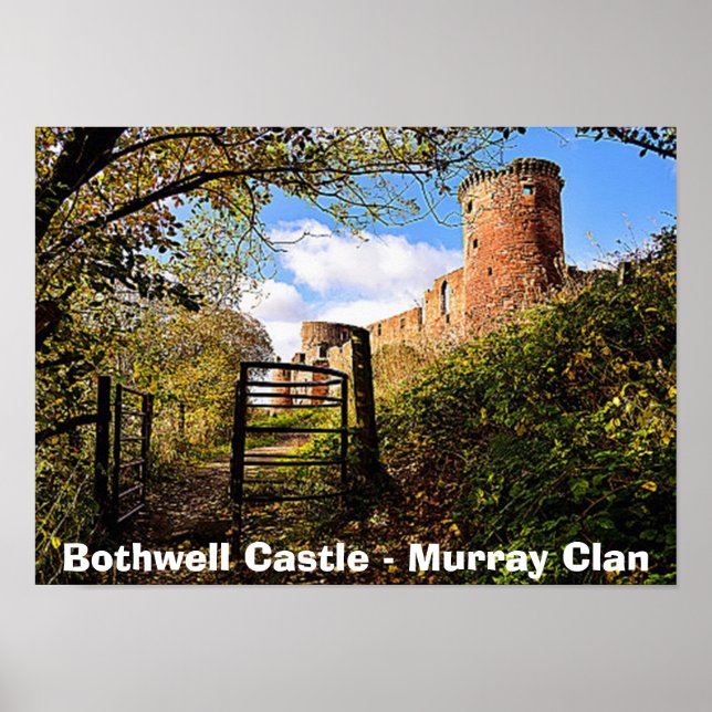 Poster Foto do Castelo de Bothwell do escocês Murray Clan (Frente)