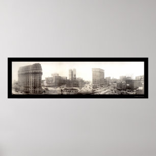 Póster Foto do centro 1914 de Detroit