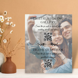 Poster foto do código qr do álbum de casamento digital