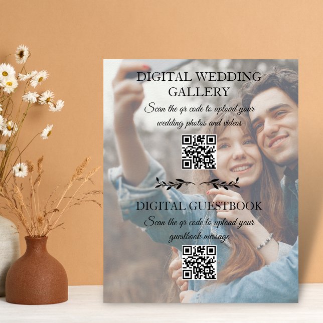 Poster foto do código qr do álbum de casamento digital (Criador carregado)