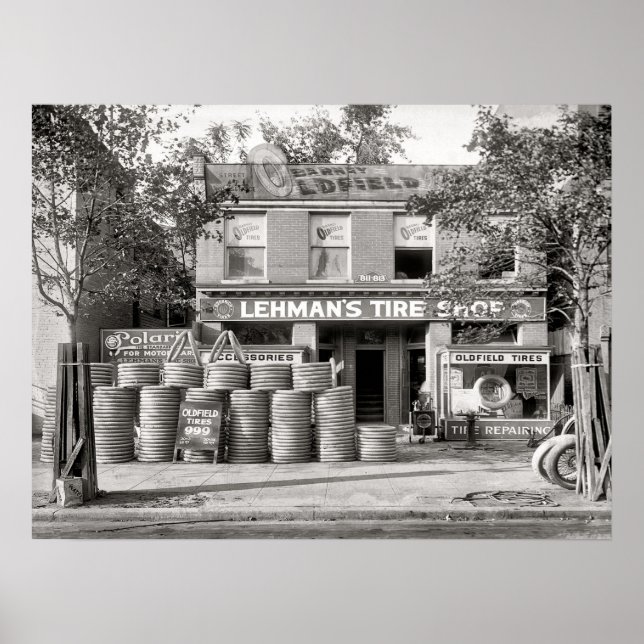 Póster Foto do Compro Vintage Tire, Mecânica, Personaliza (Frente)