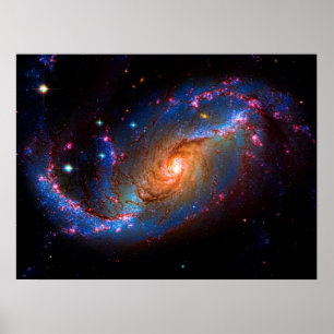 Poster Foto do espaço sideral Barred Spiral Galaxy