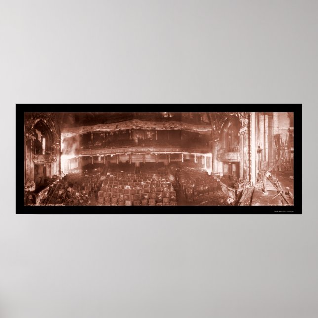 Póster Foto do Foto do Fogo do Teatro Iroquois 1903 (Frente)
