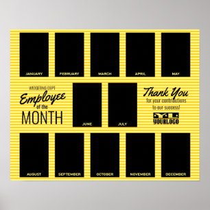 Poster Foto do funcionário de stripes do reconhecimento m