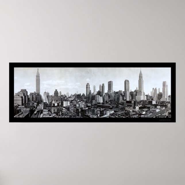 Poster Foto do horizonte de Nova Iorque 1931 (Frente)