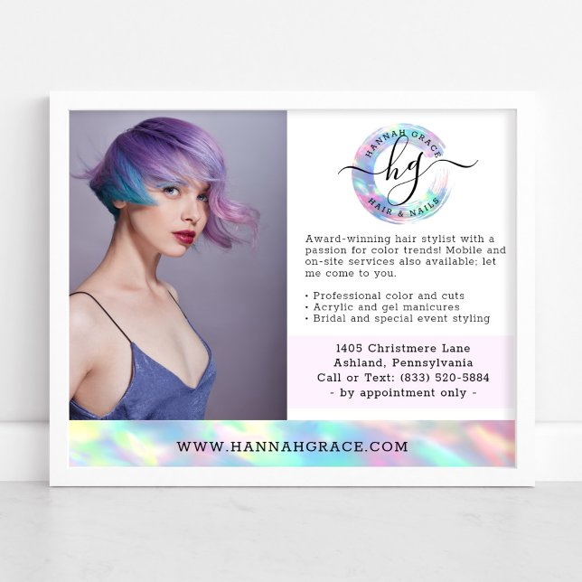 Poster Foto do Marketing comercial do Pastel Rainbow Hair (Criador carregado)