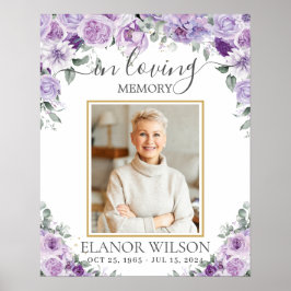 Poster Foto do Memorial do Funeral Floral Purple Lilac