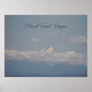 Poster Foto do Monte Hood Oregon Blue Clouds