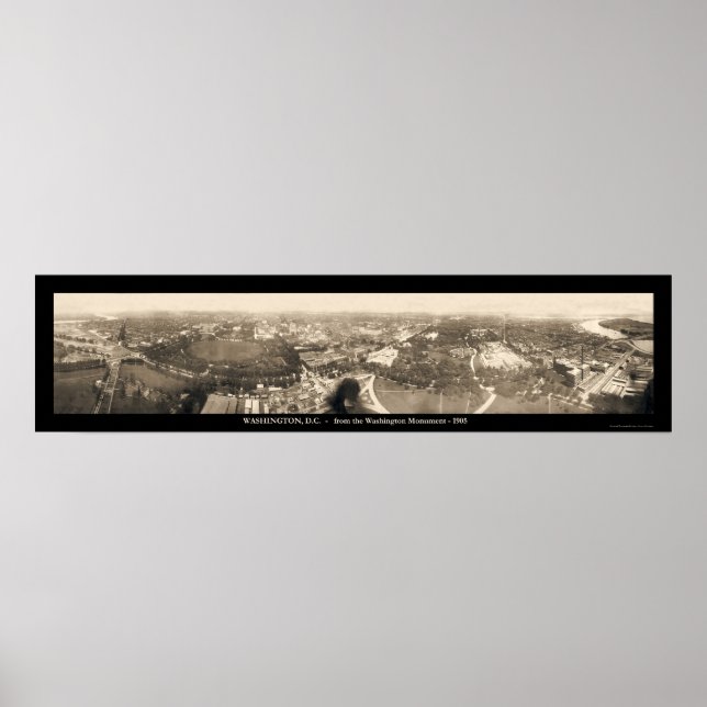 Poster Foto do Monumento Washington DC 1905 (Frente)